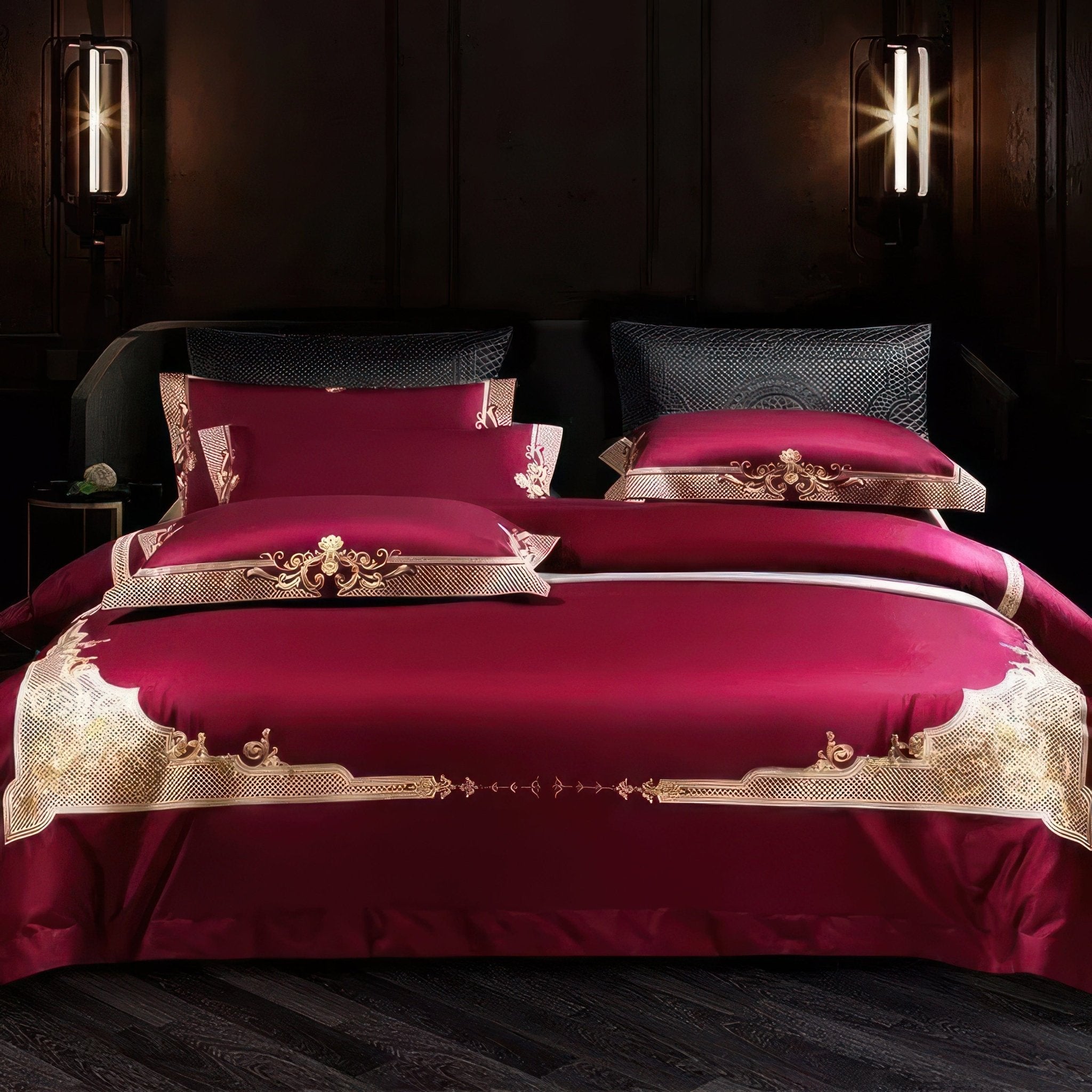 Kraljevska Bordo 1000 Niti - Posteljina Set - Luludom
